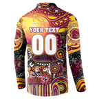 Personalised NAIDOC Week 2025 Broncos Rugby Button Sweatshirt Aboriginal Dot Painting