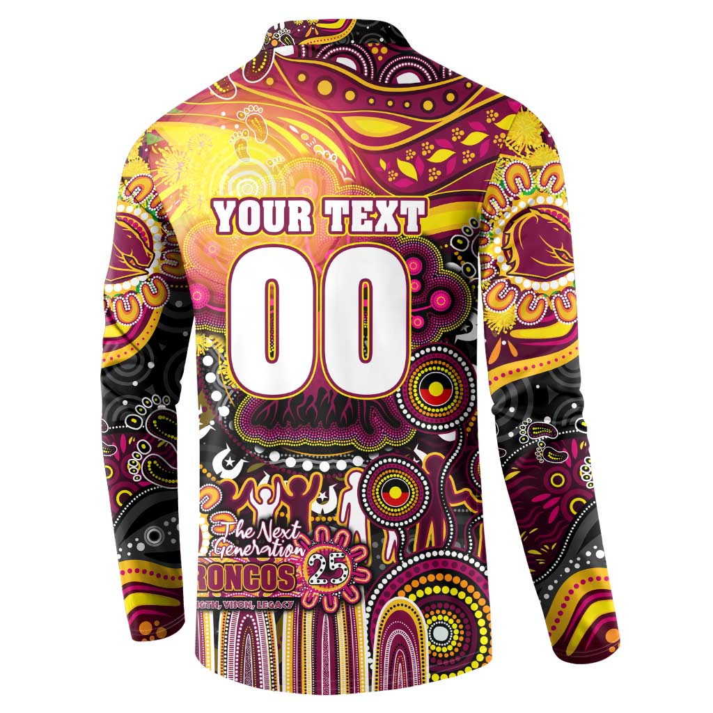 Personalised NAIDOC Week 2025 Broncos Rugby Button Sweatshirt Aboriginal Dot Painting
