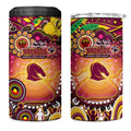 NAIDOC Week 2025 Broncos Rugby 4 in 1 Can Cooler Tumbler Aboriginal Dot Painting