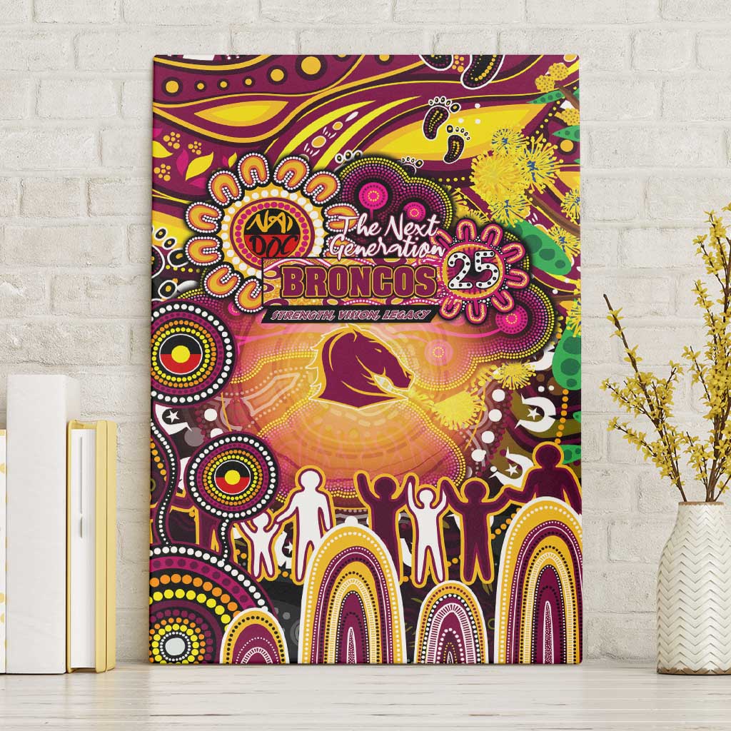 NAIDOC Week 2025 Broncos Rugby Canvas Wall Art Aboriginal Dot Painting