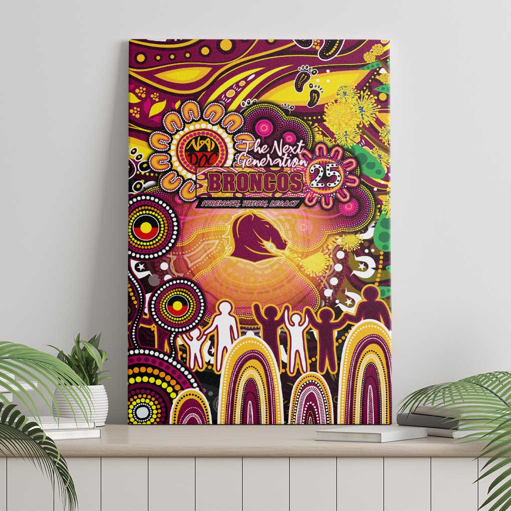 NAIDOC Week 2025 Broncos Rugby Canvas Wall Art Aboriginal Dot Painting