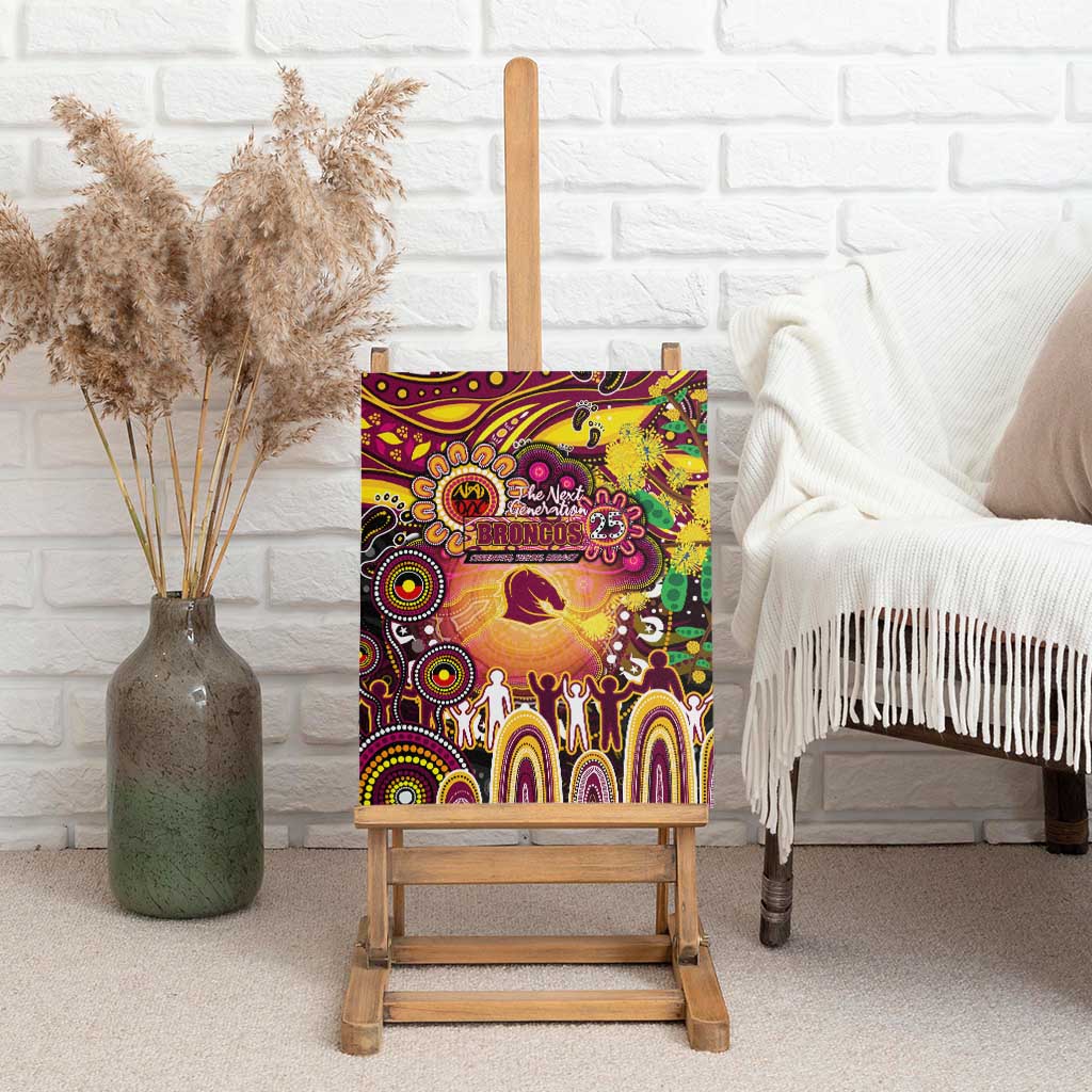 NAIDOC Week 2025 Broncos Rugby Canvas Wall Art Aboriginal Dot Painting