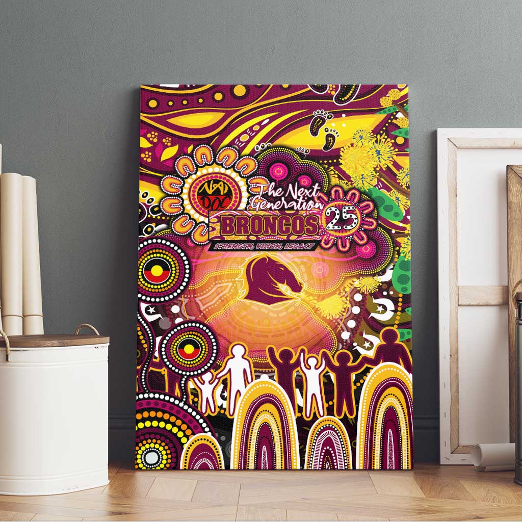 NAIDOC Week 2025 Broncos Rugby Canvas Wall Art Aboriginal Dot Painting