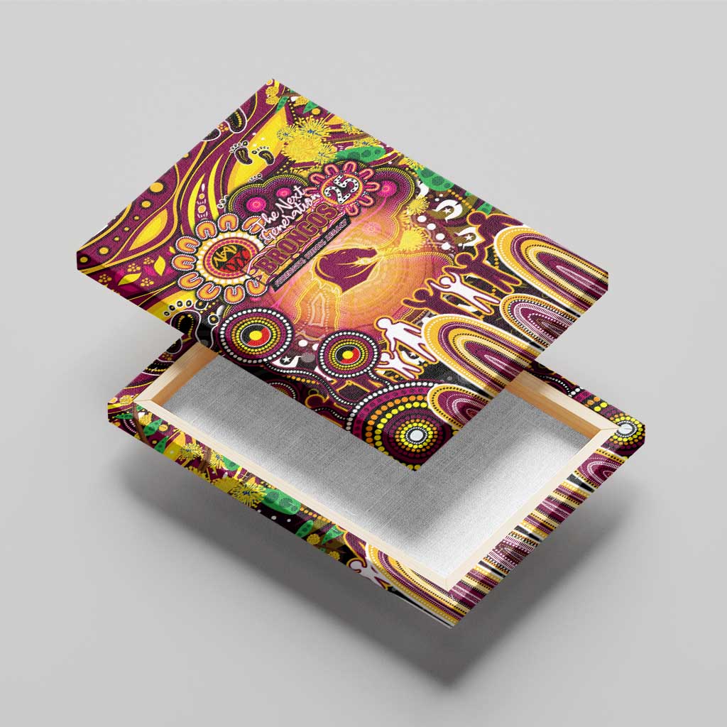NAIDOC Week 2025 Broncos Rugby Canvas Wall Art Aboriginal Dot Painting