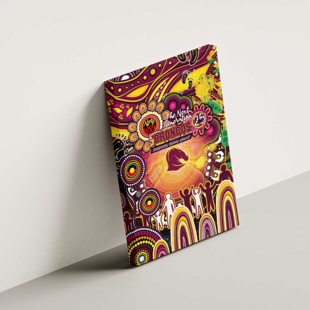 NAIDOC Week 2025 Broncos Rugby Canvas Wall Art Aboriginal Dot Painting