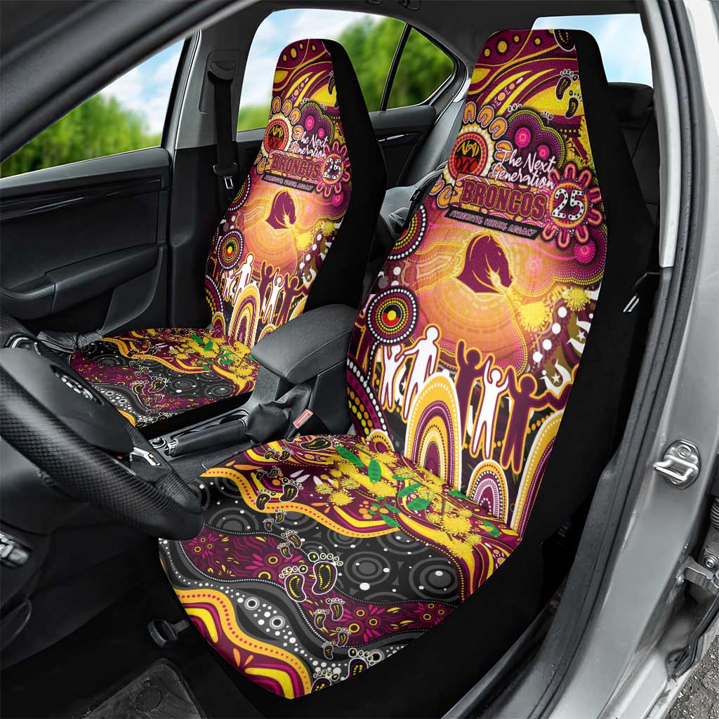 NAIDOC Week 2025 Broncos Rugby Car Seat Cover Aboriginal Dot Painting