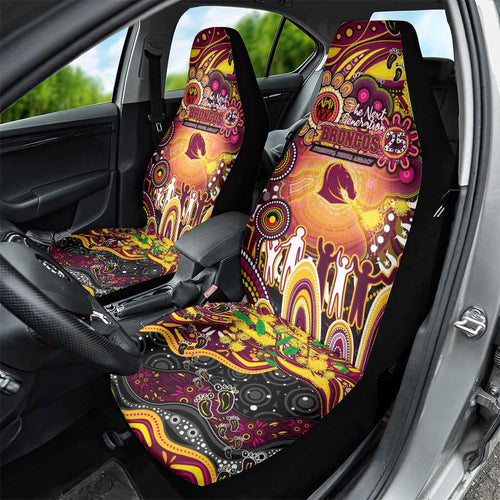 NAIDOC Week 2025 Broncos Rugby Car Seat Cover Aboriginal Dot Painting