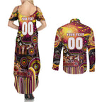 Personalised NAIDOC Week 2025 Broncos Rugby Couples Matching Summer Maxi Dress and Long Sleeve Button Shirt Aboriginal Dot Painting