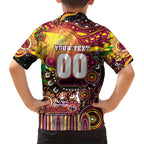 Personalised NAIDOC Week 2025 Broncos Rugby Family Matching Long Sleeve Bodycon Dress and Hawaiian Shirt Aboriginal Dot Painting