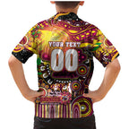 Personalised NAIDOC Week 2025 Broncos Rugby Family Matching Mermaid Dress and Hawaiian Shirt Aboriginal Dot Painting