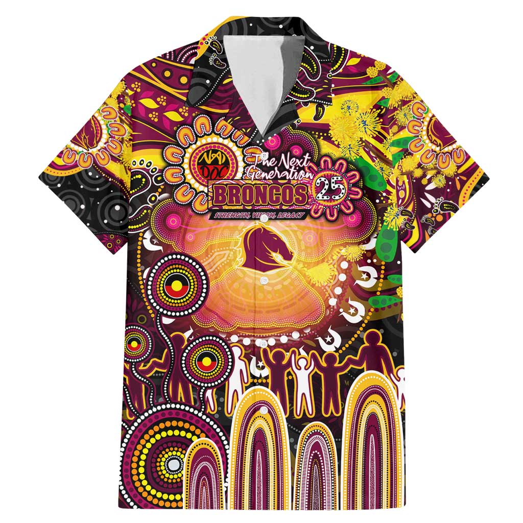 Personalised NAIDOC Week 2025 Broncos Rugby Family Matching Mermaid Dress and Hawaiian Shirt Aboriginal Dot Painting