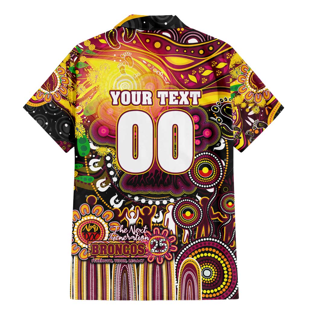 Personalised NAIDOC Week 2025 Broncos Rugby Family Matching Mermaid Dress and Hawaiian Shirt Aboriginal Dot Painting