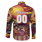 Personalised NAIDOC Week 2025 Broncos Rugby Family Matching Off Shoulder Maxi Dress and Hawaiian Shirt Aboriginal Dot Painting