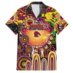 Personalised NAIDOC Week 2025 Broncos Rugby Family Matching Short Sleeve Bodycon Dress and Hawaiian Shirt Aboriginal Dot Painting