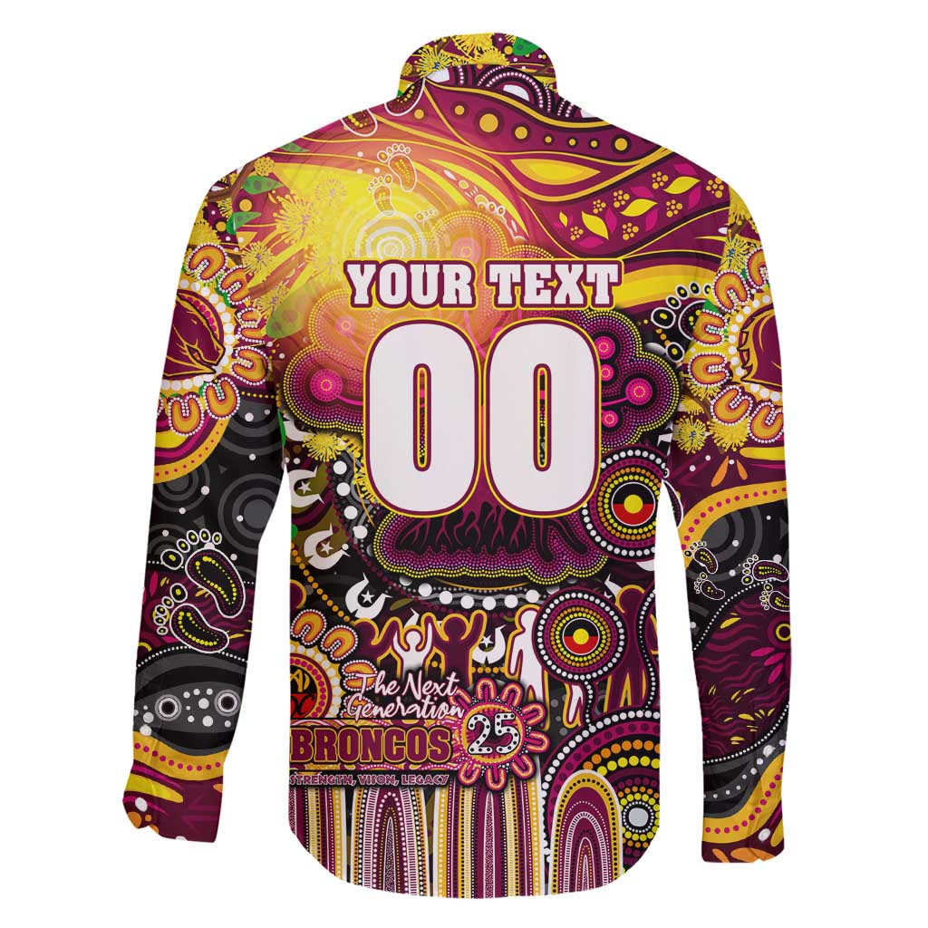 Personalised NAIDOC Week 2025 Broncos Rugby Family Matching Summer Maxi Dress and Hawaiian Shirt Aboriginal Dot Painting