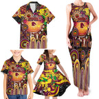 Personalised NAIDOC Week 2025 Broncos Rugby Family Matching Tank Maxi Dress and Hawaiian Shirt Aboriginal Dot Painting