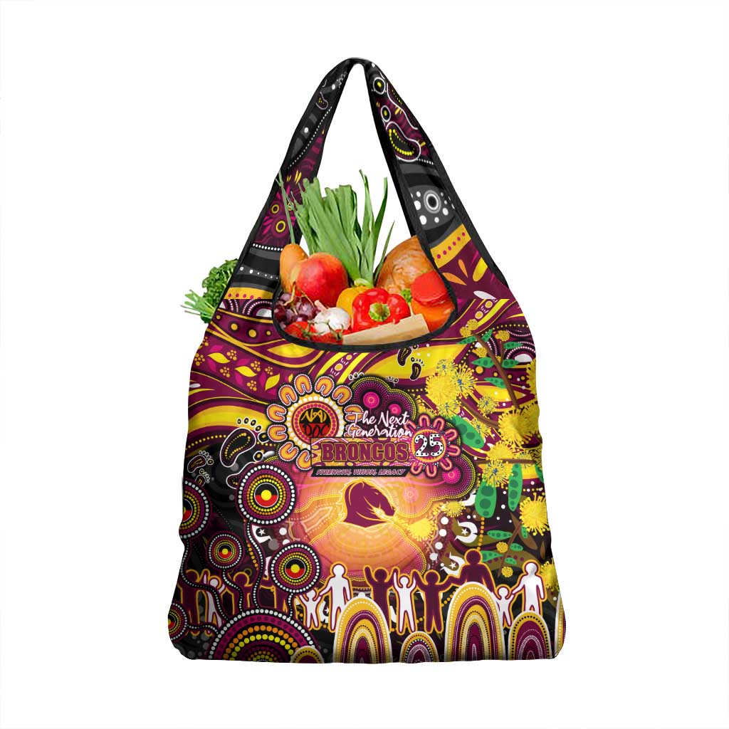 NAIDOC Week 2025 Broncos Rugby Grocery Bag Aboriginal Dot Painting