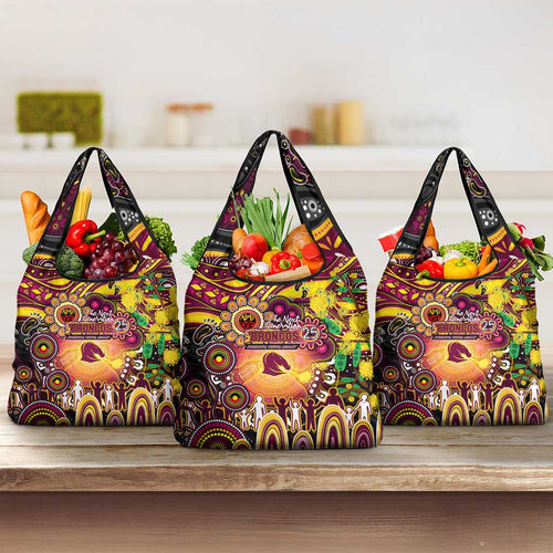 NAIDOC Week 2025 Broncos Rugby Grocery Bag Aboriginal Dot Painting
