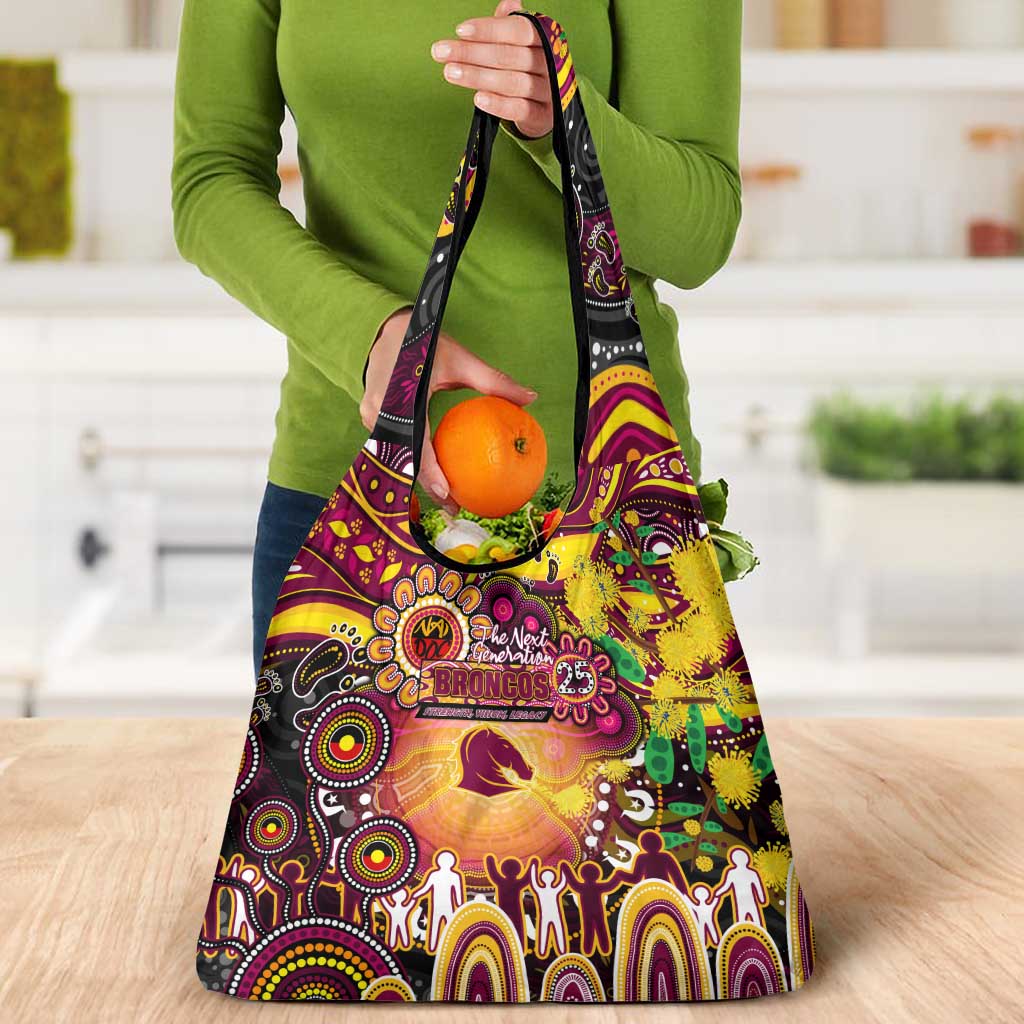 NAIDOC Week 2025 Broncos Rugby Grocery Bag Aboriginal Dot Painting
