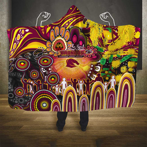 NAIDOC Week 2025 Broncos Rugby Hooded Blanket Aboriginal Dot Painting
