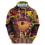 Personalised NAIDOC Week 2025 Broncos Rugby Hoodie Aboriginal Dot Painting