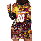 Personalised NAIDOC Week 2025 Broncos Rugby Hoodie Dress Aboriginal Dot Painting