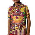 Personalised NAIDOC Week 2025 Broncos Rugby Kid Polo Shirt Aboriginal Dot Painting