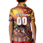 Personalised NAIDOC Week 2025 Broncos Rugby Kid Polo Shirt Aboriginal Dot Painting