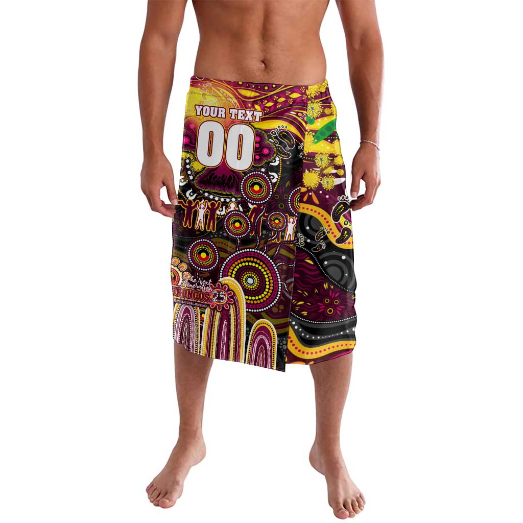 Personalised NAIDOC Week 2025 Broncos Rugby Lavalava Aboriginal Dot Painting