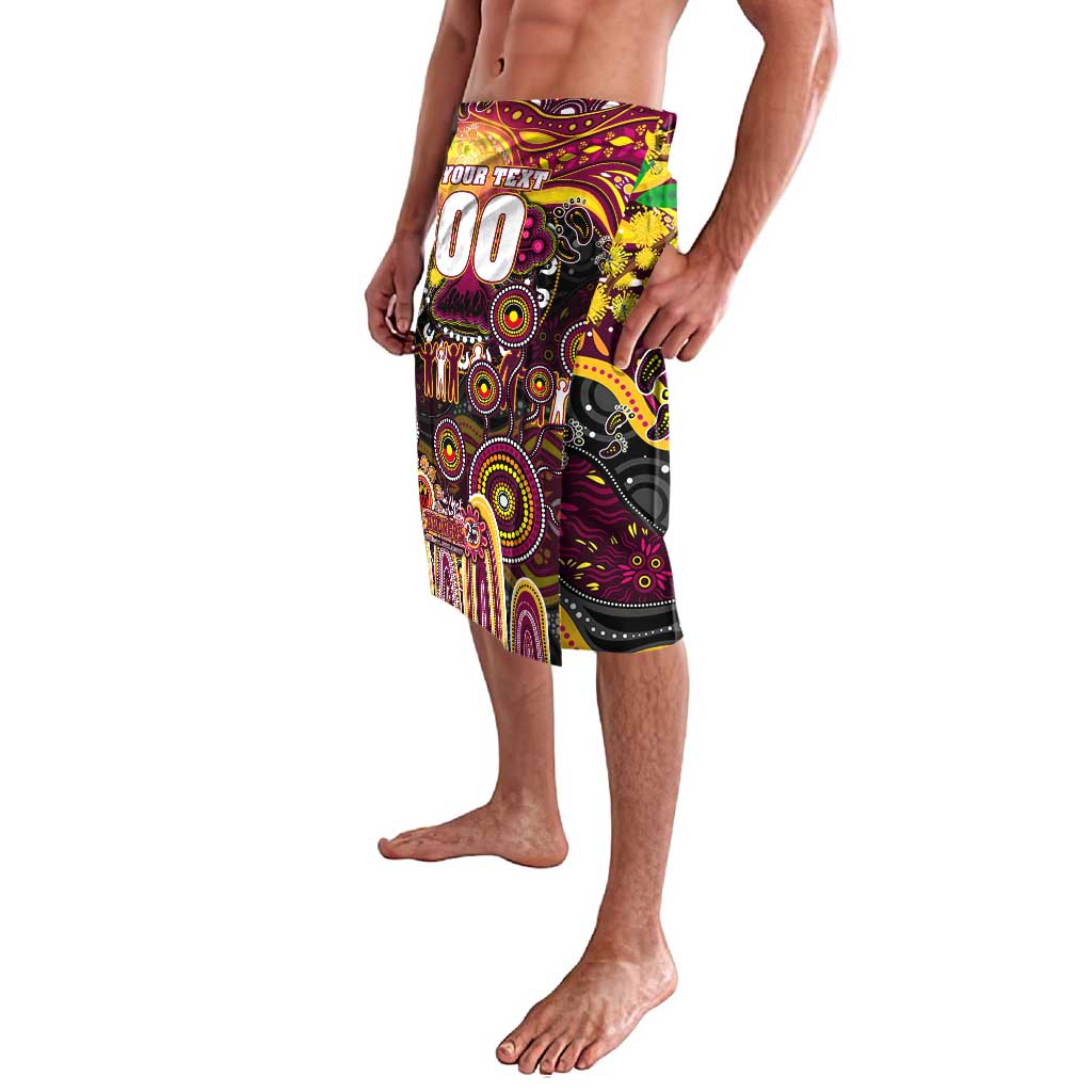 Personalised NAIDOC Week 2025 Broncos Rugby Lavalava Aboriginal Dot Painting