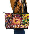 NAIDOC Week 2025 Broncos Rugby Leather Tote Bag Aboriginal Dot Painting