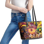 NAIDOC Week 2025 Broncos Rugby Leather Tote Bag Aboriginal Dot Painting