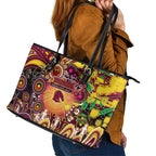 NAIDOC Week 2025 Broncos Rugby Leather Tote Bag Aboriginal Dot Painting