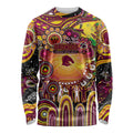 Personalised NAIDOC Week 2025 Broncos Rugby Long Sleeve Shirt Aboriginal Dot Painting