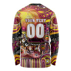 Personalised NAIDOC Week 2025 Broncos Rugby Long Sleeve Shirt Aboriginal Dot Painting