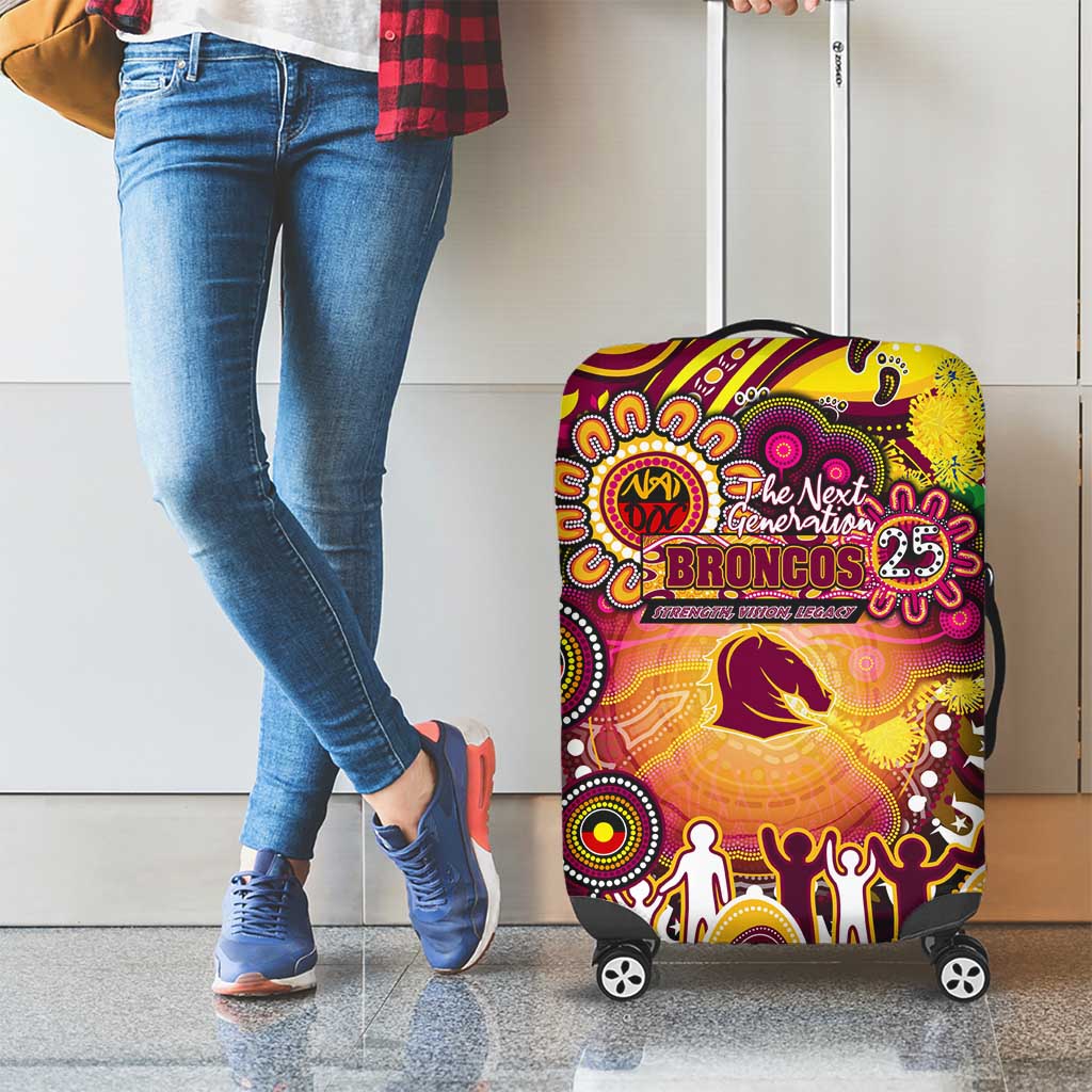 NAIDOC Week 2025 Broncos Rugby Luggage Cover Aboriginal Dot Painting