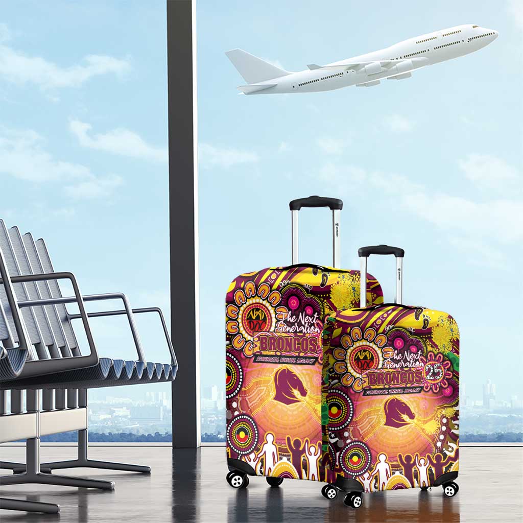 NAIDOC Week 2025 Broncos Rugby Luggage Cover Aboriginal Dot Painting