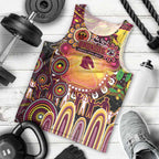 Personalised NAIDOC Week 2025 Broncos Rugby Men Tank Top Aboriginal Dot Painting