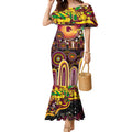 Personalised NAIDOC Week 2025 Broncos Rugby Mermaid Dress Aboriginal Dot Painting