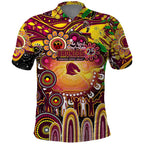 Personalised NAIDOC Week 2025 Broncos Rugby Polo Shirt Aboriginal Dot Painting