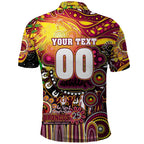 Personalised NAIDOC Week 2025 Broncos Rugby Polo Shirt Aboriginal Dot Painting