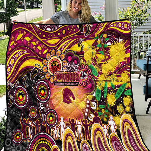 NAIDOC Week 2025 Broncos Rugby Quilt Aboriginal Dot Painting