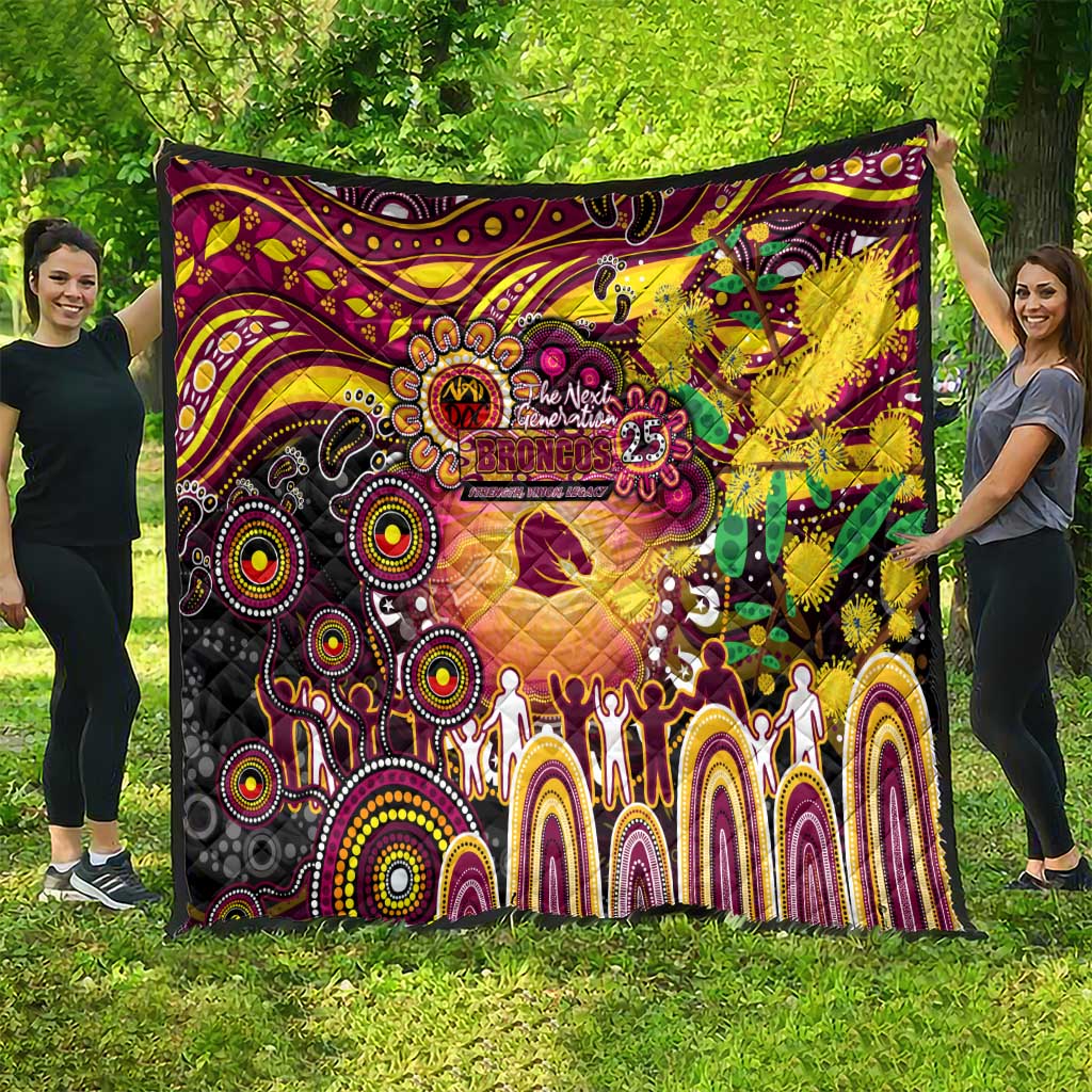 NAIDOC Week 2025 Broncos Rugby Quilt Aboriginal Dot Painting