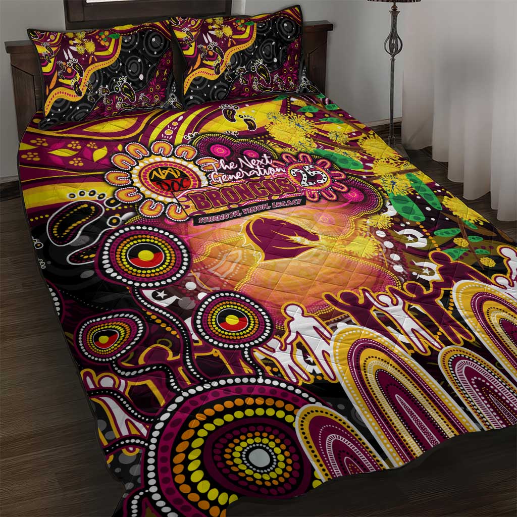 NAIDOC Week 2025 Broncos Rugby Quilt Bed Set Aboriginal Dot Painting