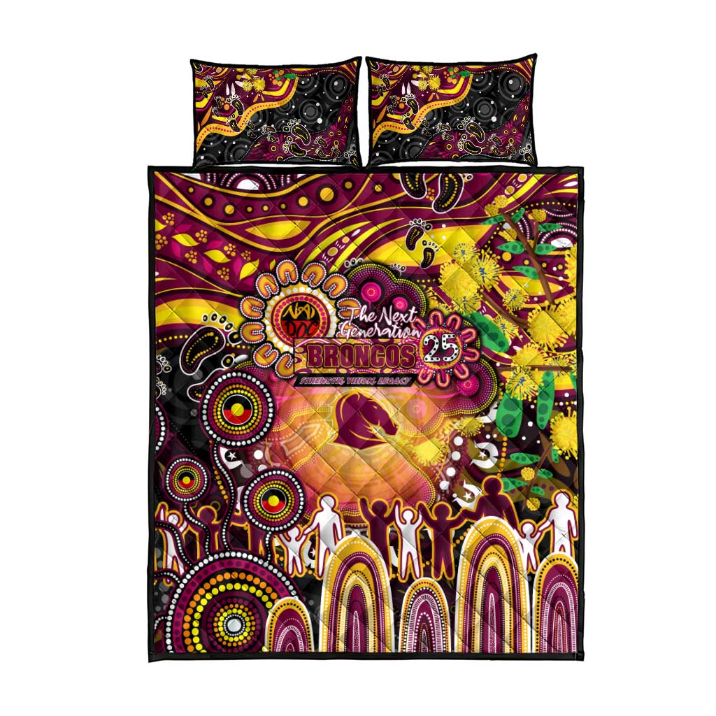 NAIDOC Week 2025 Broncos Rugby Quilt Bed Set Aboriginal Dot Painting