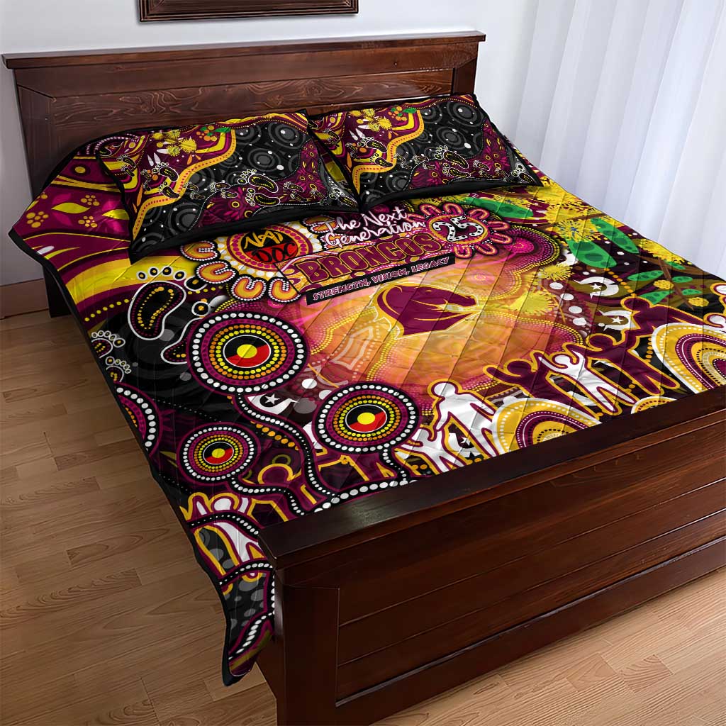 NAIDOC Week 2025 Broncos Rugby Quilt Bed Set Aboriginal Dot Painting