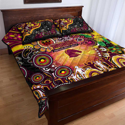 NAIDOC Week 2025 Broncos Rugby Quilt Bed Set Aboriginal Dot Painting