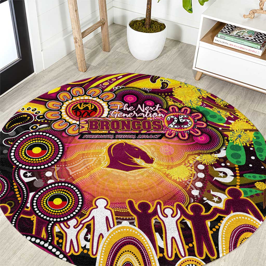 NAIDOC Week 2025 Broncos Rugby Round Carpet Aboriginal Dot Painting