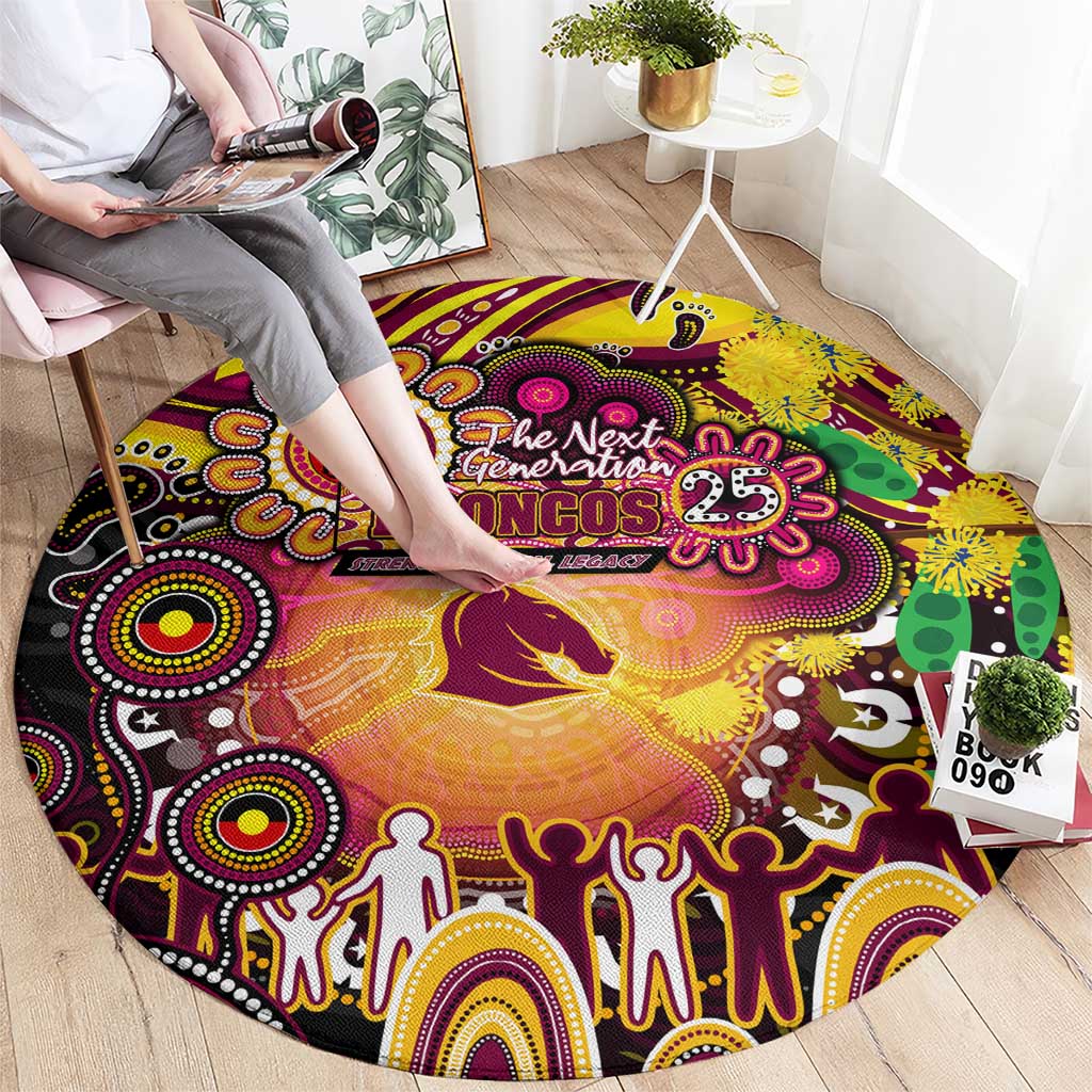 NAIDOC Week 2025 Broncos Rugby Round Carpet Aboriginal Dot Painting