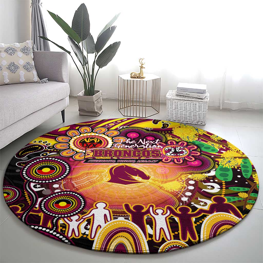 NAIDOC Week 2025 Broncos Rugby Round Carpet Aboriginal Dot Painting